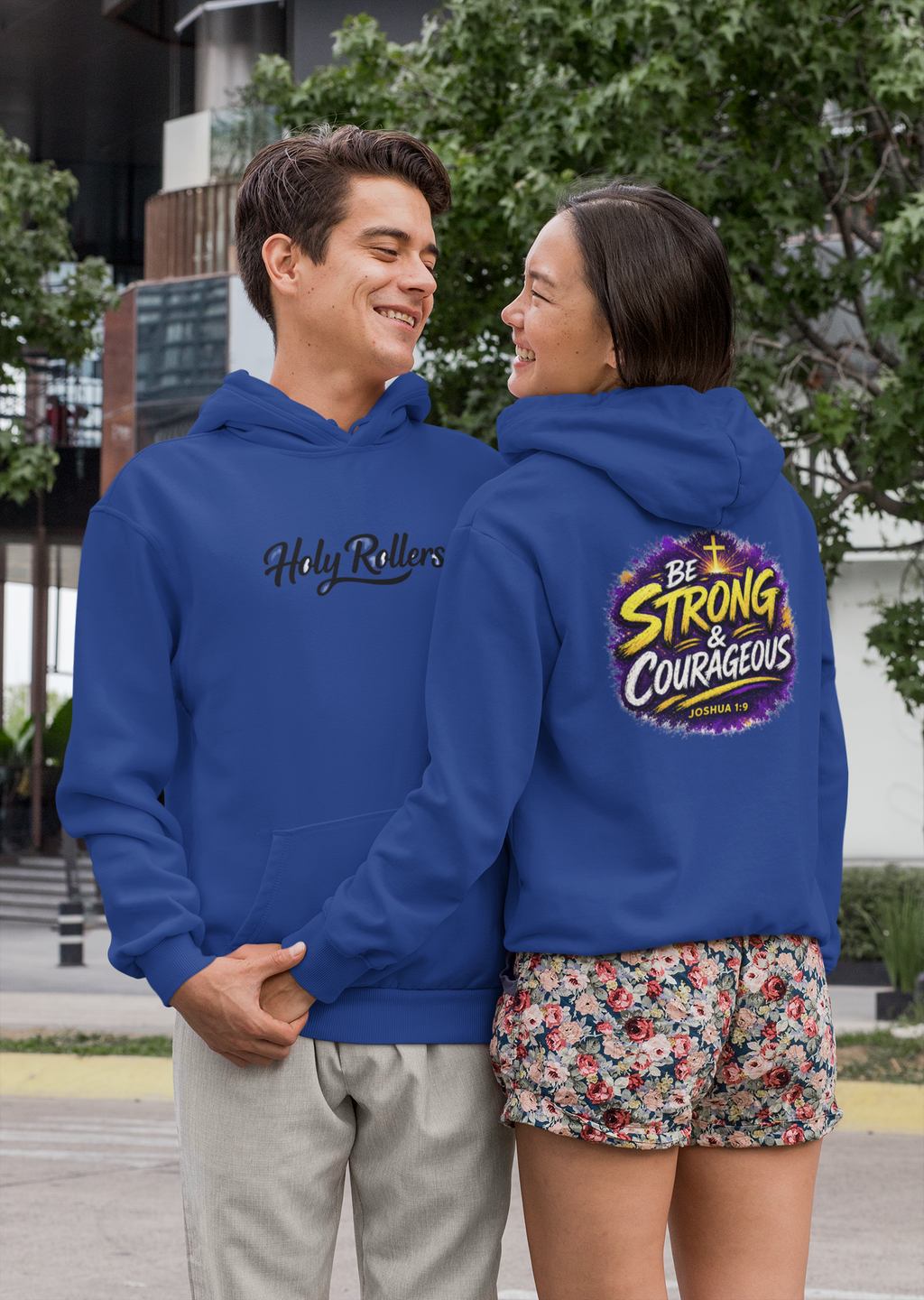 Holy Rollers Christian apparel thumbnail: Copy of  Holy Rollers Hoodie | Be Strong and Courageous