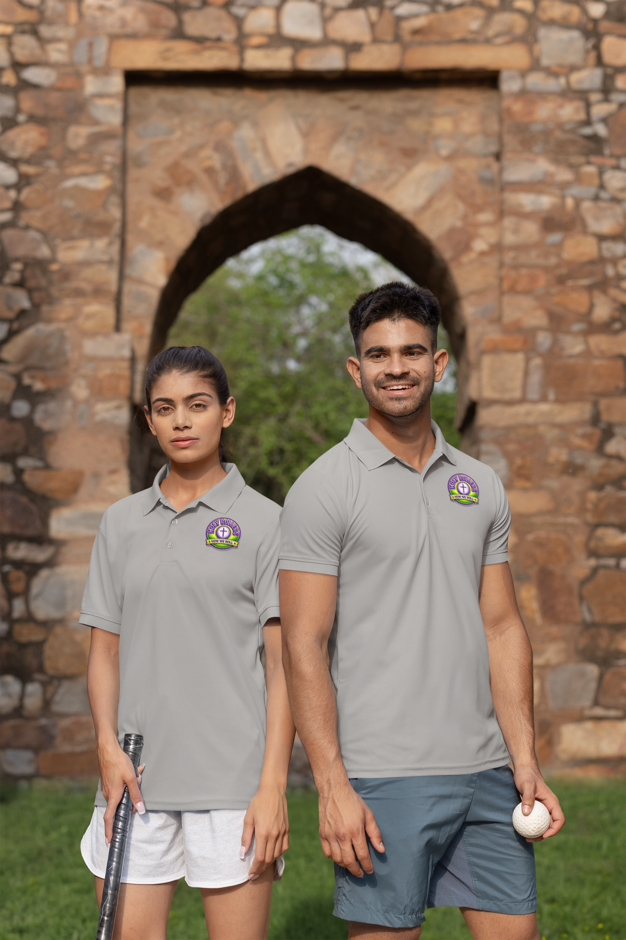Holy Rollers Christian apparel: Holy Roller Cross logo Polo | Embroidered Club Shirt