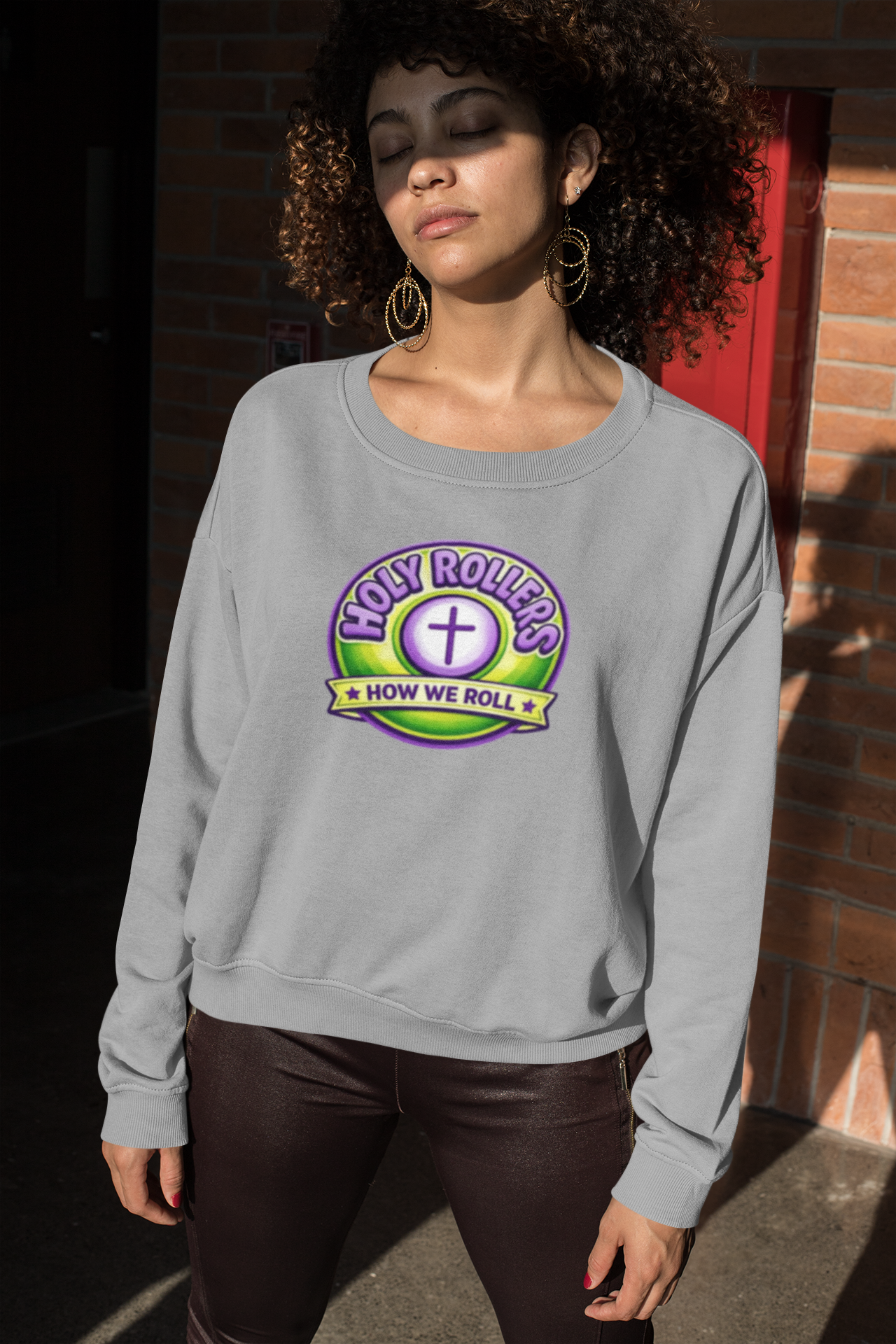 Holy Rollers Christian apparel: Holy Rollers How We Roll sweatshirt | Christian faith crewneck