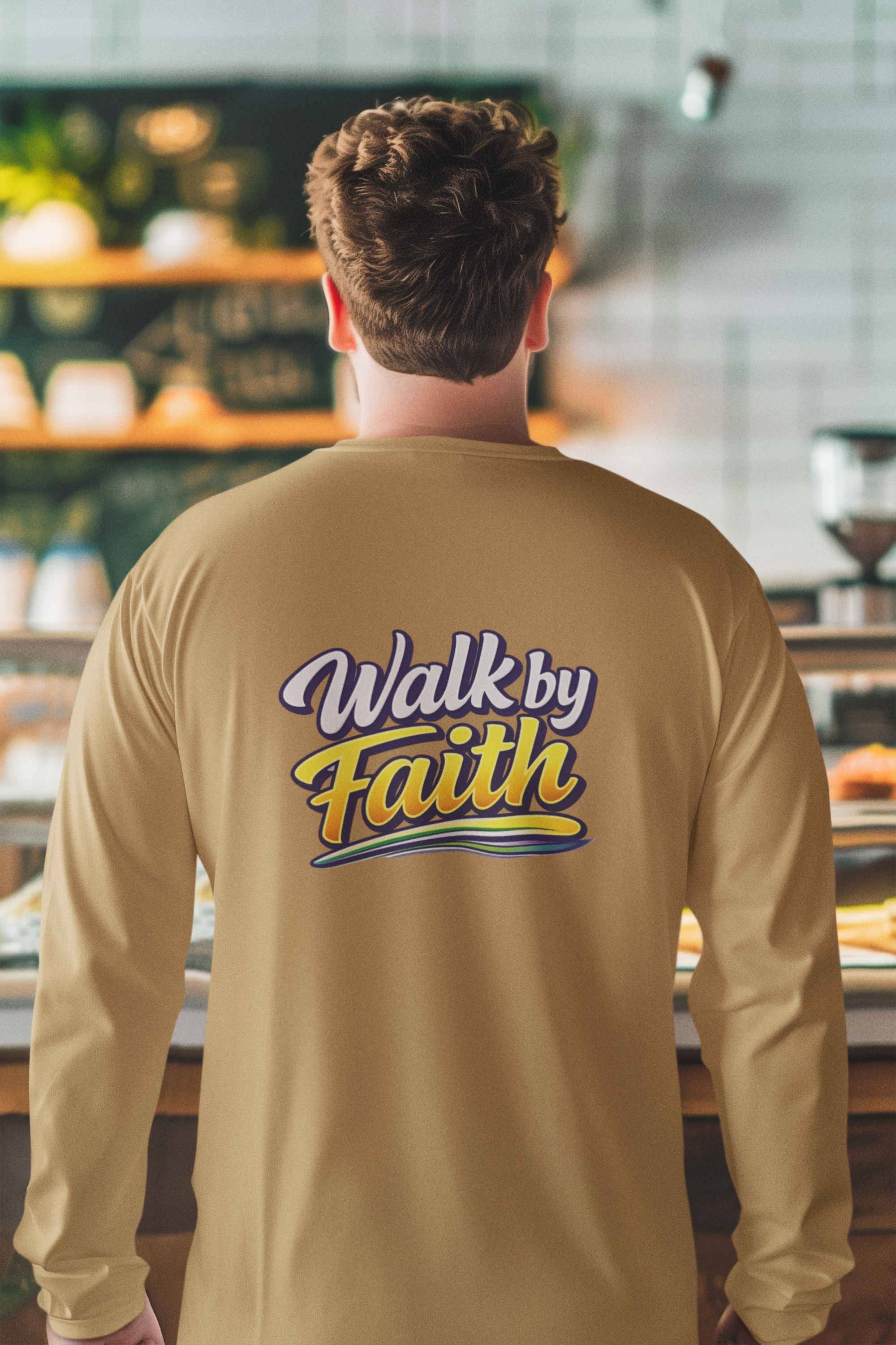 Holy Rollers Christian apparel: Holy Rollers graphic long sleeve tee | Walk by Faith design