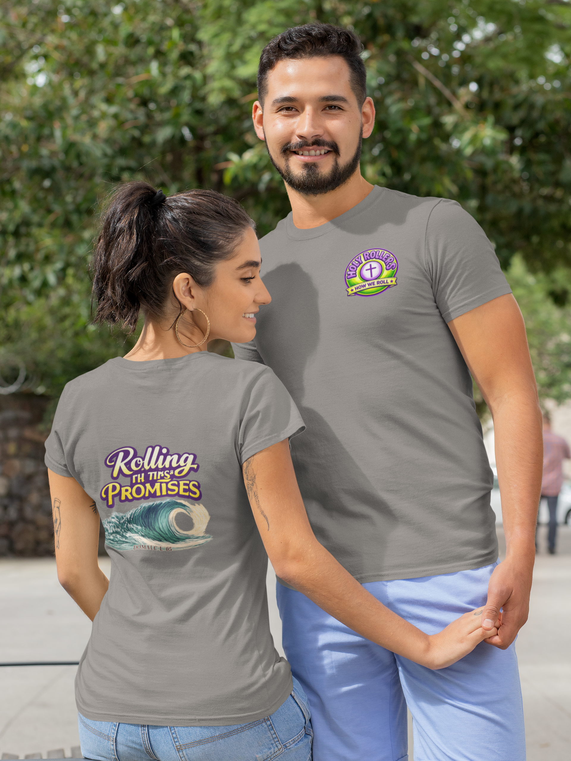 Holy Rollers Christian apparel: Rolling in His Promises Holy Rollers T-shirt | Joyful Faith Christian Message
