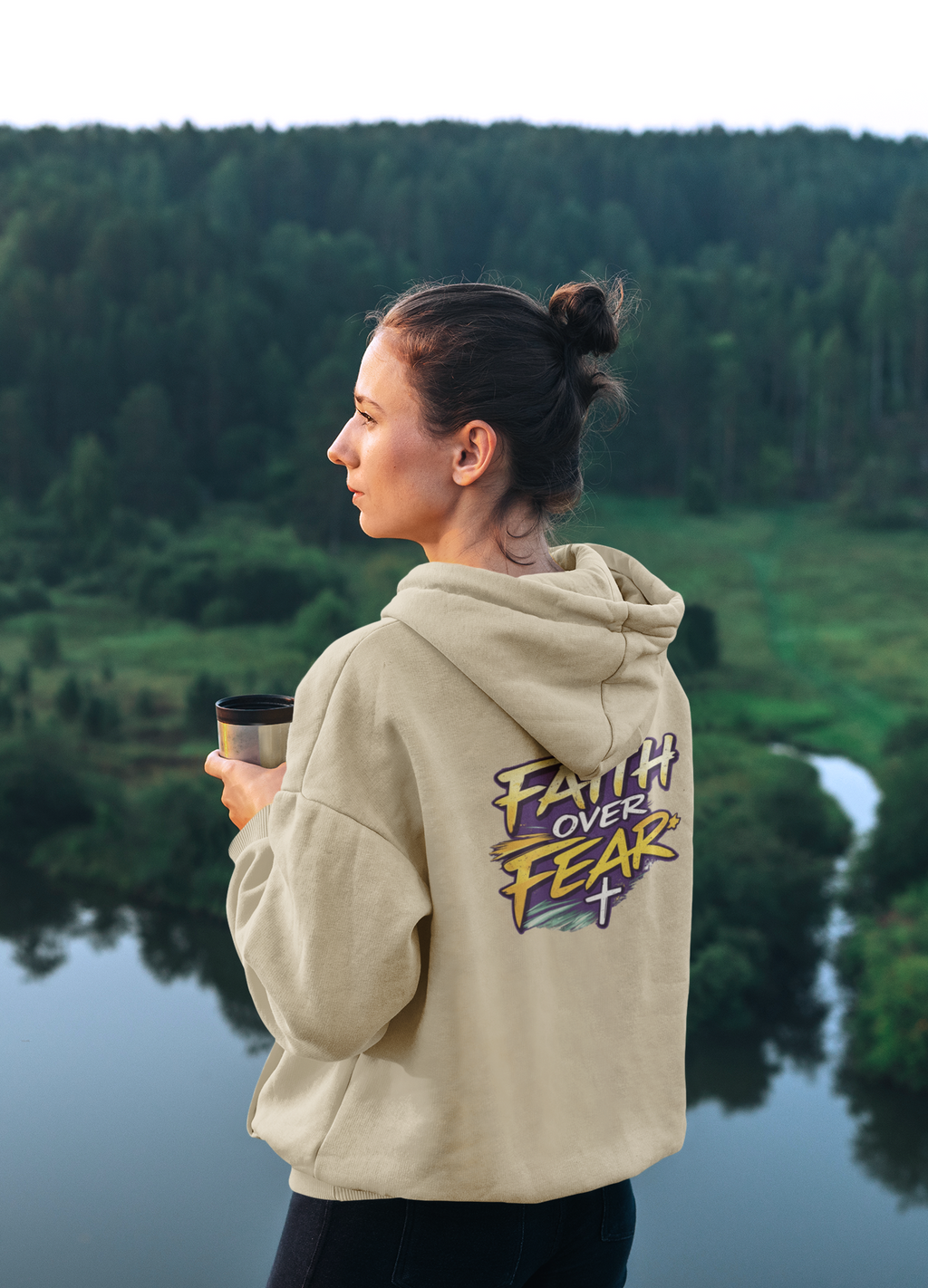 Holy Rollers Christian apparel thumbnail: Faith Over Fear Hoodie — Holy Rollers Inspirational Pullover