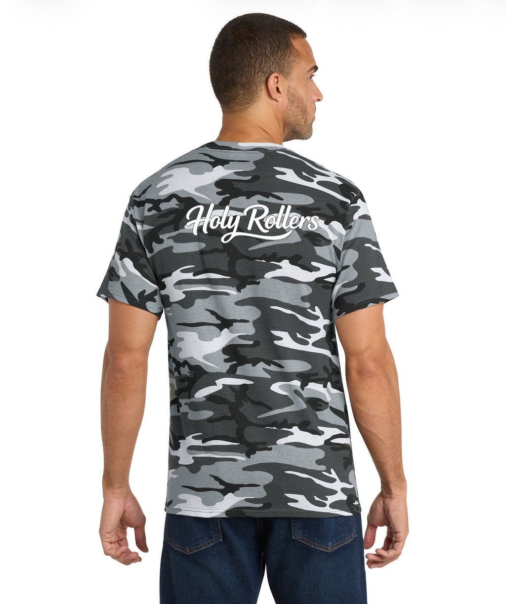 Holy Rollers Christian apparel thumbnail: Faith Camo Cotton Tee - Holy Rollers Sporty Cotton T-shirt