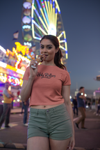 Women's Crop Top — "Holy Rollers" Front & "Not Perfect Just Forgiven" Back Christian Festival Tee