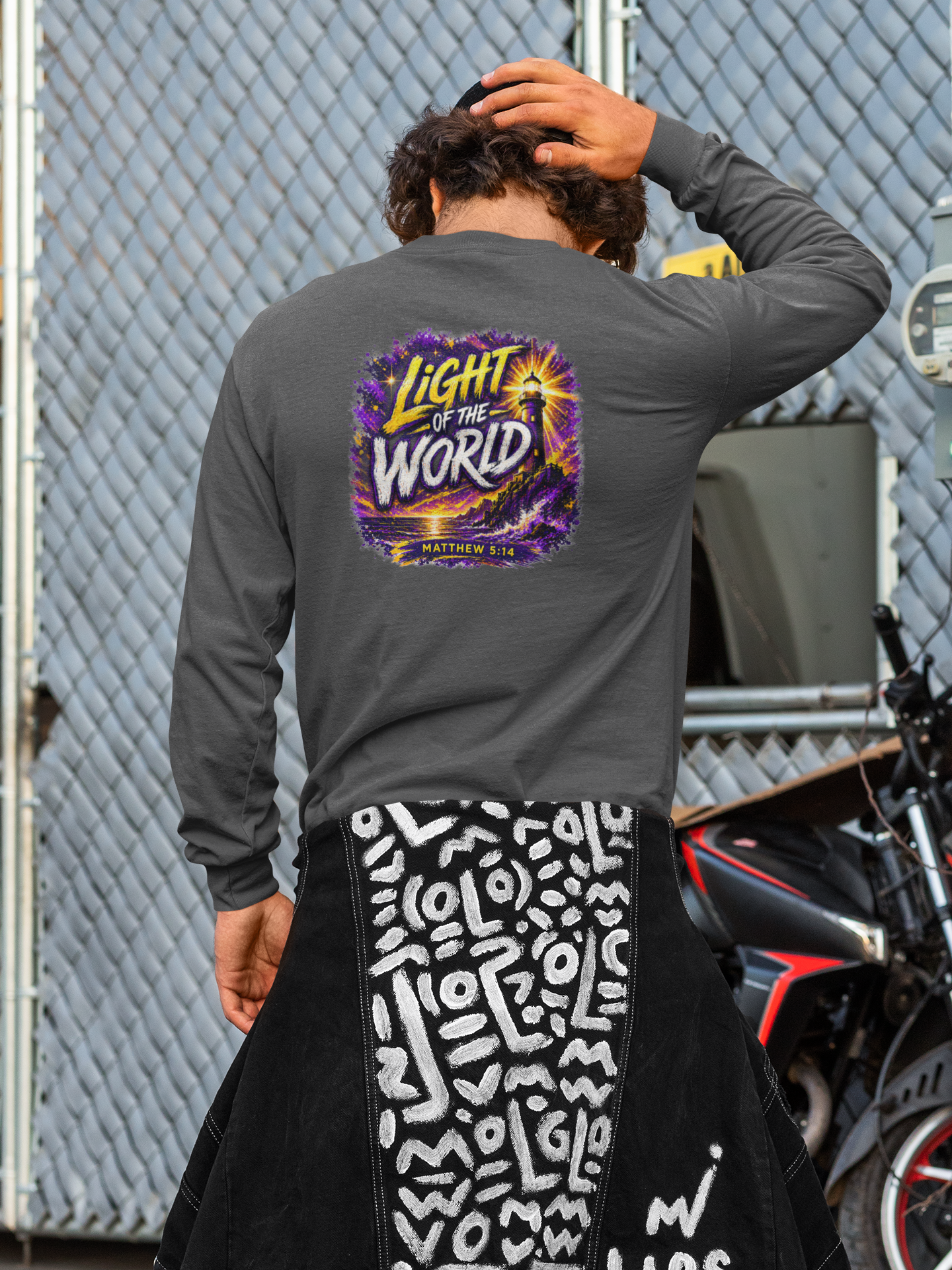 Holy Rollers Christian apparel: Holy Rollers Performance Long Sleeve — "Light of the World" Christian Shirt