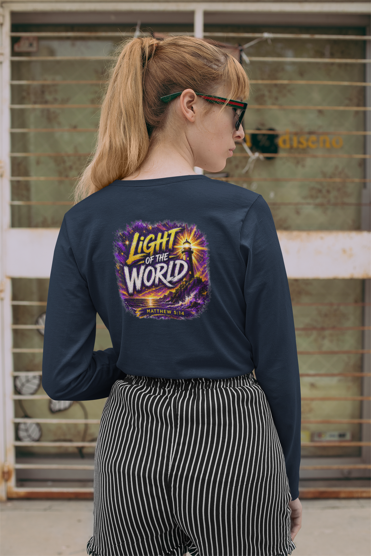 Holy Rollers Christian apparel: Holy Rollers Performance Long Sleeve — "Light of the World" Christian Shirt
