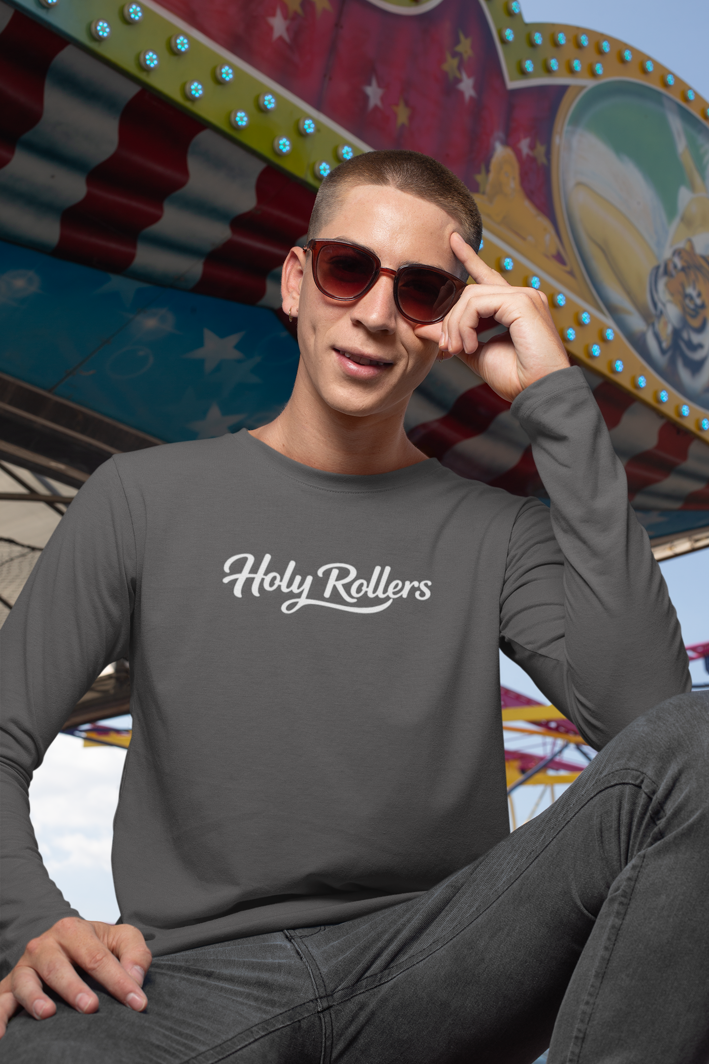 Holy Rollers Christian apparel: Holy Rollers Performance Long Sleeve — "Light of the World" Christian Shirt