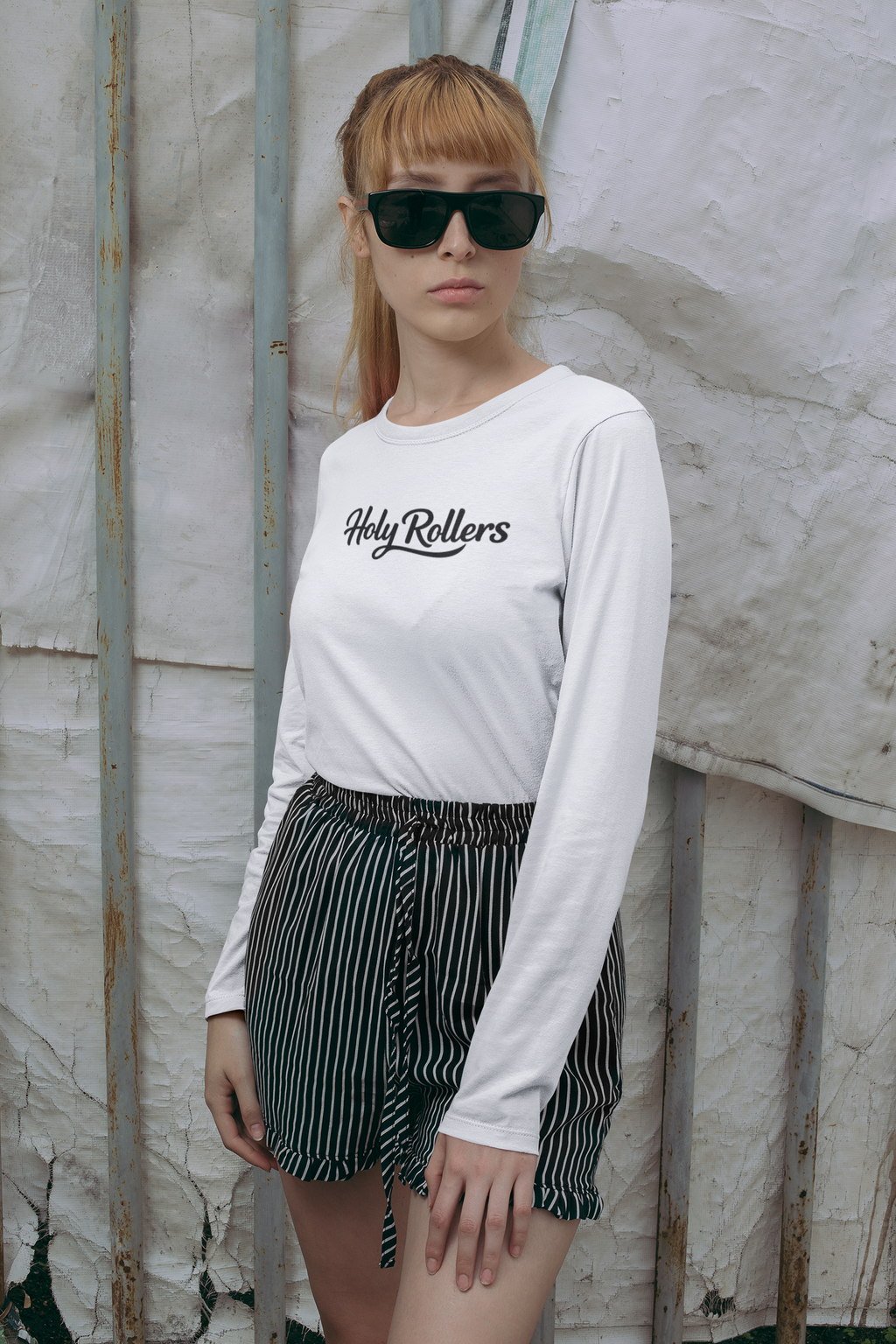 Holy Rollers Christian apparel thumbnail: Holy Rollers Performance Long Sleeve — "Not Perfect Just Forgiven" Beach Christian Shirt