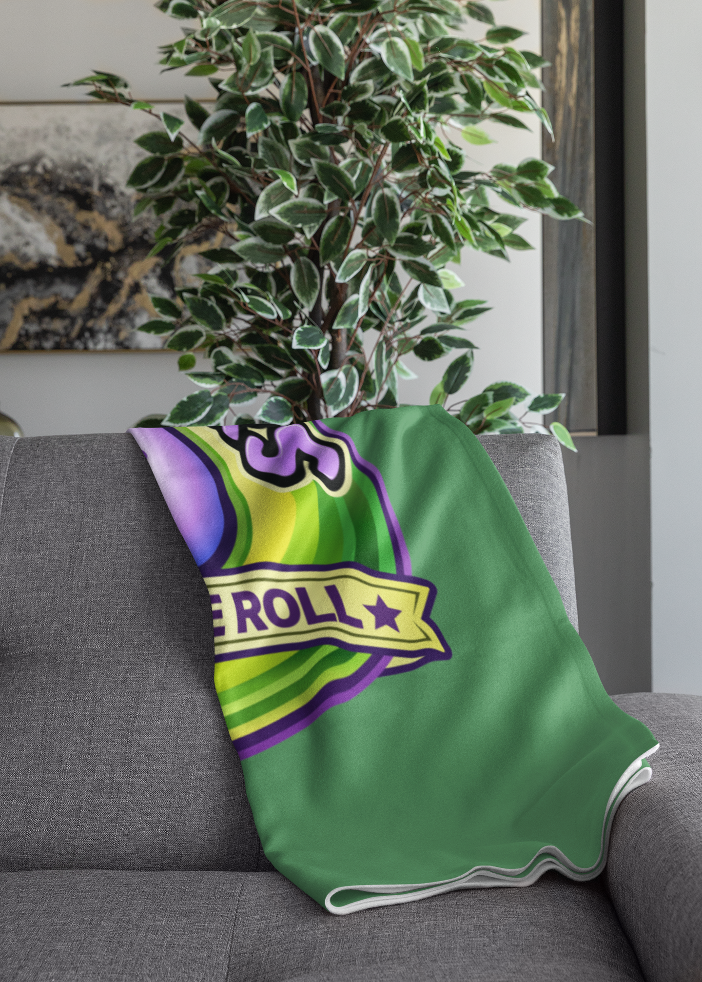 Holy Rollers Christian apparel: Velveteen Plush Stadium Blanket — Holy Rollers "How We Roll" Cozy Christian Throw