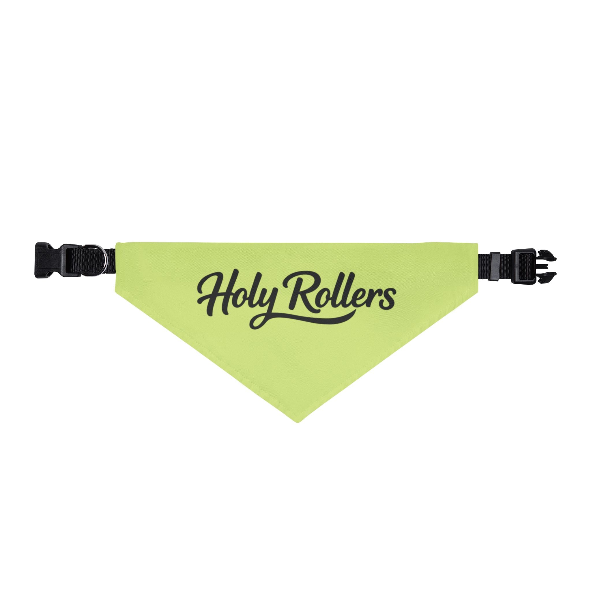 Holy Rollers Christian apparel: Clip-on Pet Bandana — "Holy Rollers" Neon Dog & Cat Neck Scarf