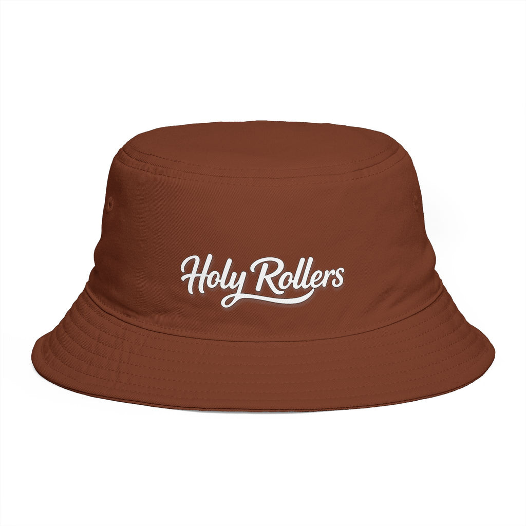 Holy Rollers Christian apparel thumbnail: Holy Rollers Embroidered Bucket Hat — Brown Casual Faith-Inspired Sun Hat