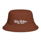 Holy Rollers Embroidered Bucket Hat — Brown Casual Faith-Inspired Sun Hat
