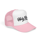 Holy Rollers Foam Trucker Hat | Script Logo, Black & White Mesh