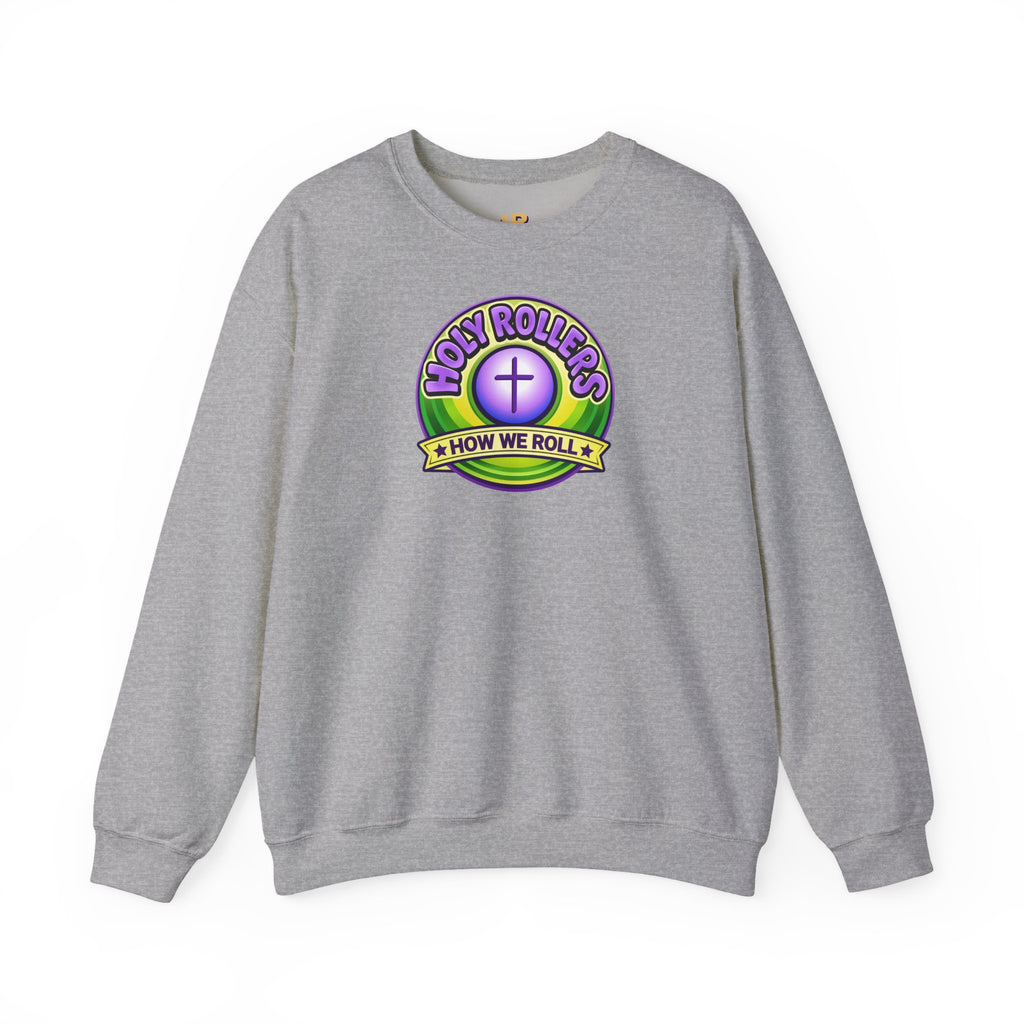Holy Rollers Christian apparel thumbnail: Holy Rollers How We Roll sweatshirt | Christian faith crewneck