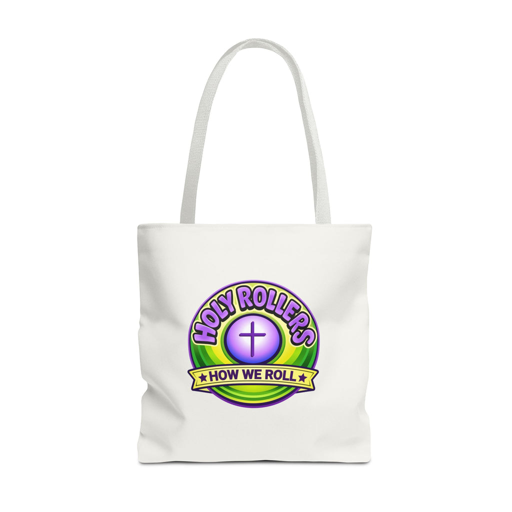 Holy Rollers Christian apparel thumbnail: Christian Tote Bag — "Walk by Faith" / "Holy Rollers" Inspirational Canvas Tote