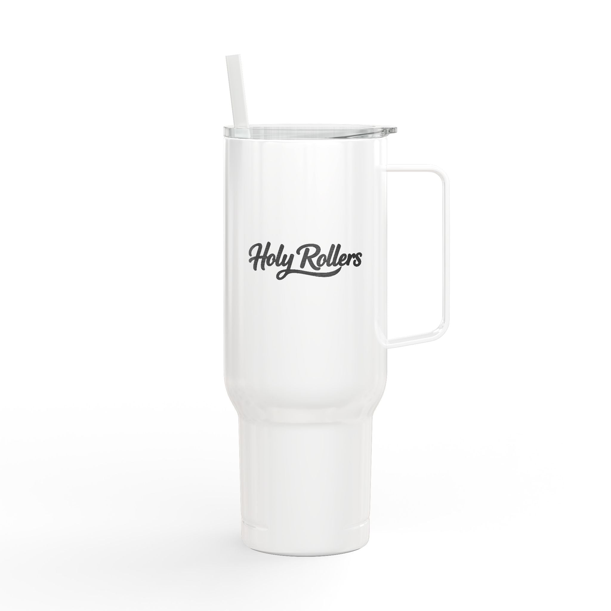 Holy Rollers Christian apparel: Holy Reign Script Logo Tumbler | 40oz Insulated Travel Mug