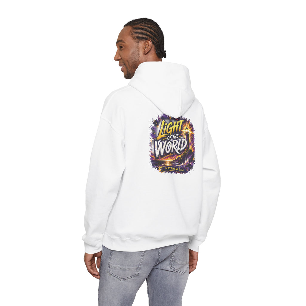Holy Rollers Christian apparel thumbnail: Holy Rollers "Light of the World" Hoodie — Christian Faith Graphic Pullover