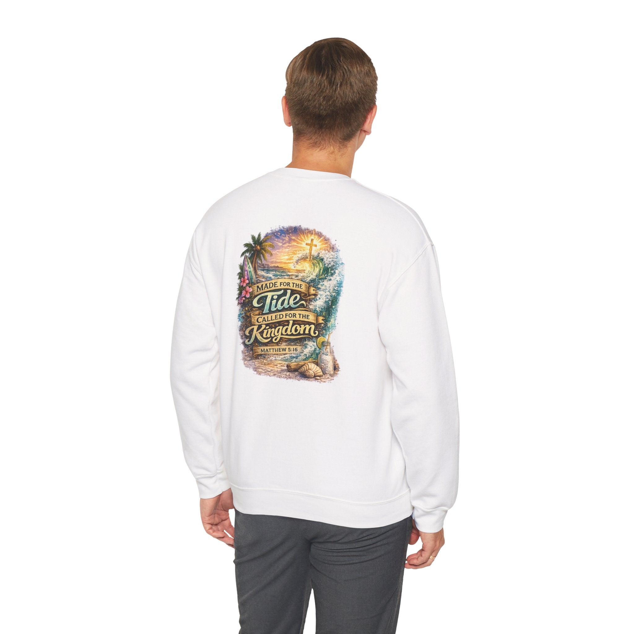 Holy Rollers Christian apparel: Holy Rollers Sweatshirt — "Made for the Tide, Called for the Kingdom" Christian Crewneck