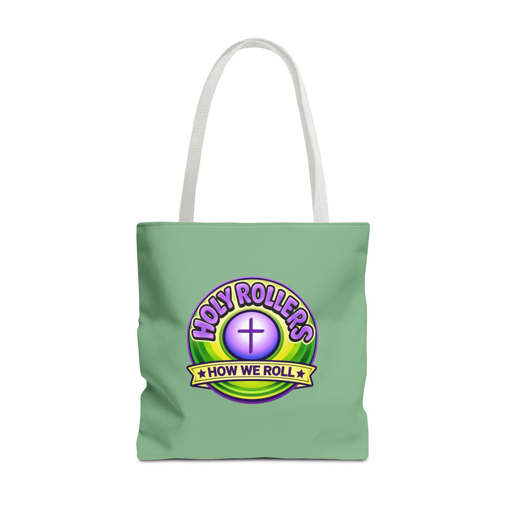 Holy Rollers Christian apparel thumbnail: Christian Tote Bag — "Rolling in His Promises" / Holy Rollers Design