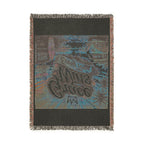 Woven Blanket - Grace Wins Vintage Coastal Throw (Retro Palm Sunset Design)