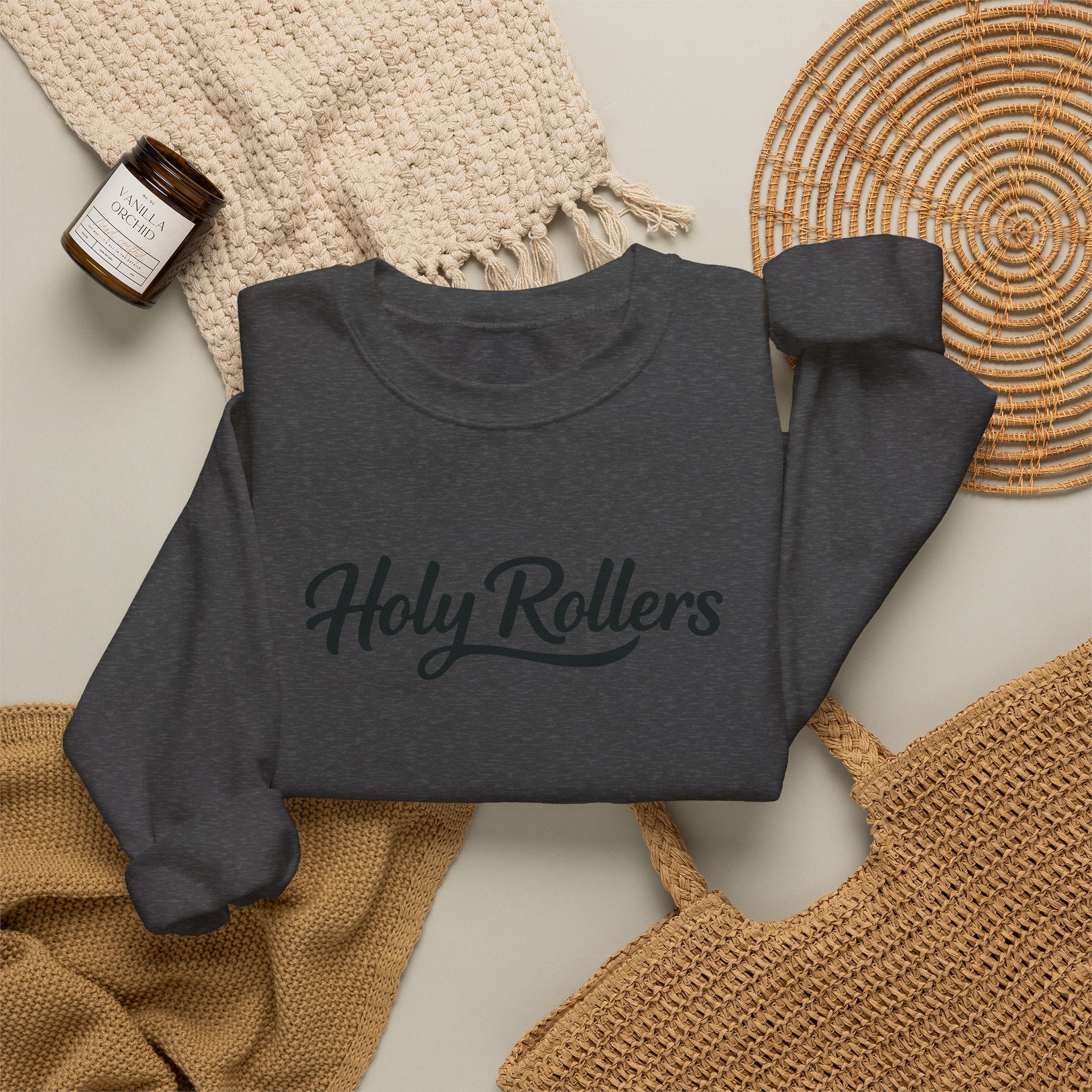 Holy Rollers Christian apparel: Holy Rollers Sweatshirt — "Made for the Tide, Called for the Kingdom" Christian Crewneck