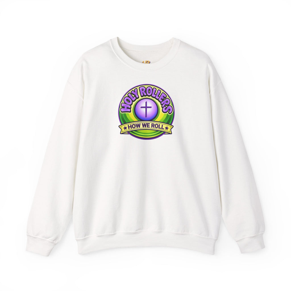 Holy Rollers Christian apparel thumbnail: Holy Rollers How We Roll sweatshirt | Christian faith crewneck