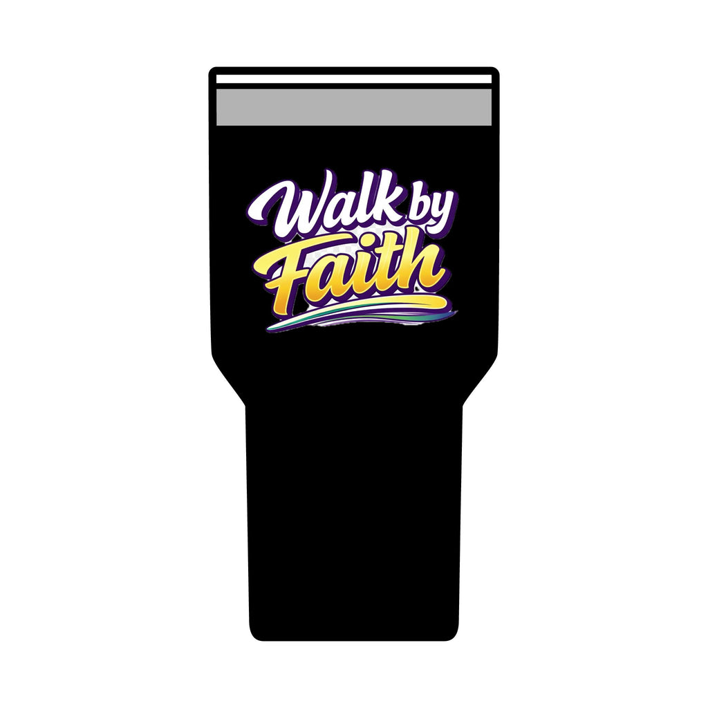 Holy Rollers Christian apparel thumbnail: Holy Rollers cross logo Insulated Tumbler | Walk by Faith design Tumbler