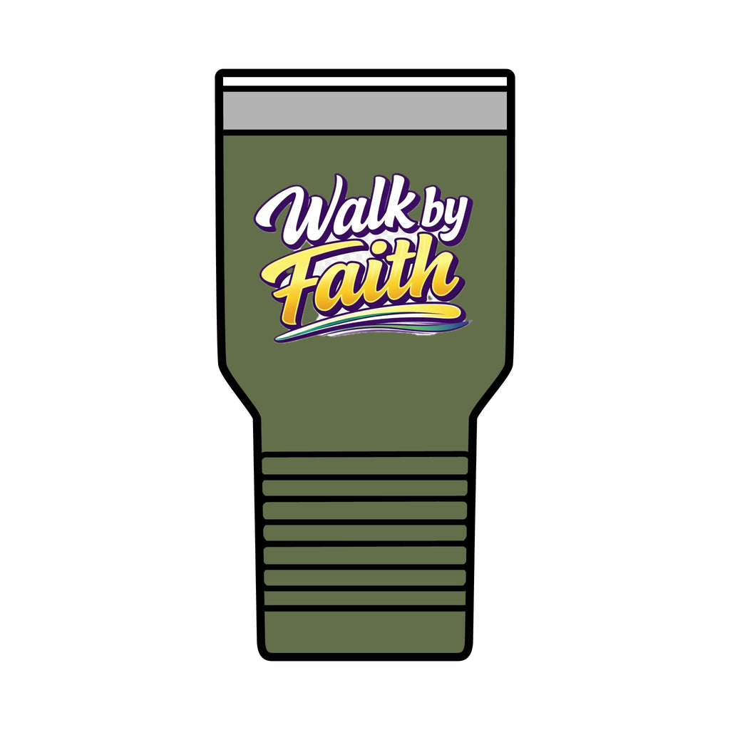 Holy Rollers Christian apparel thumbnail: Holy Rollers cross logo Insulated Tumbler | Walk by Faith design Tumbler