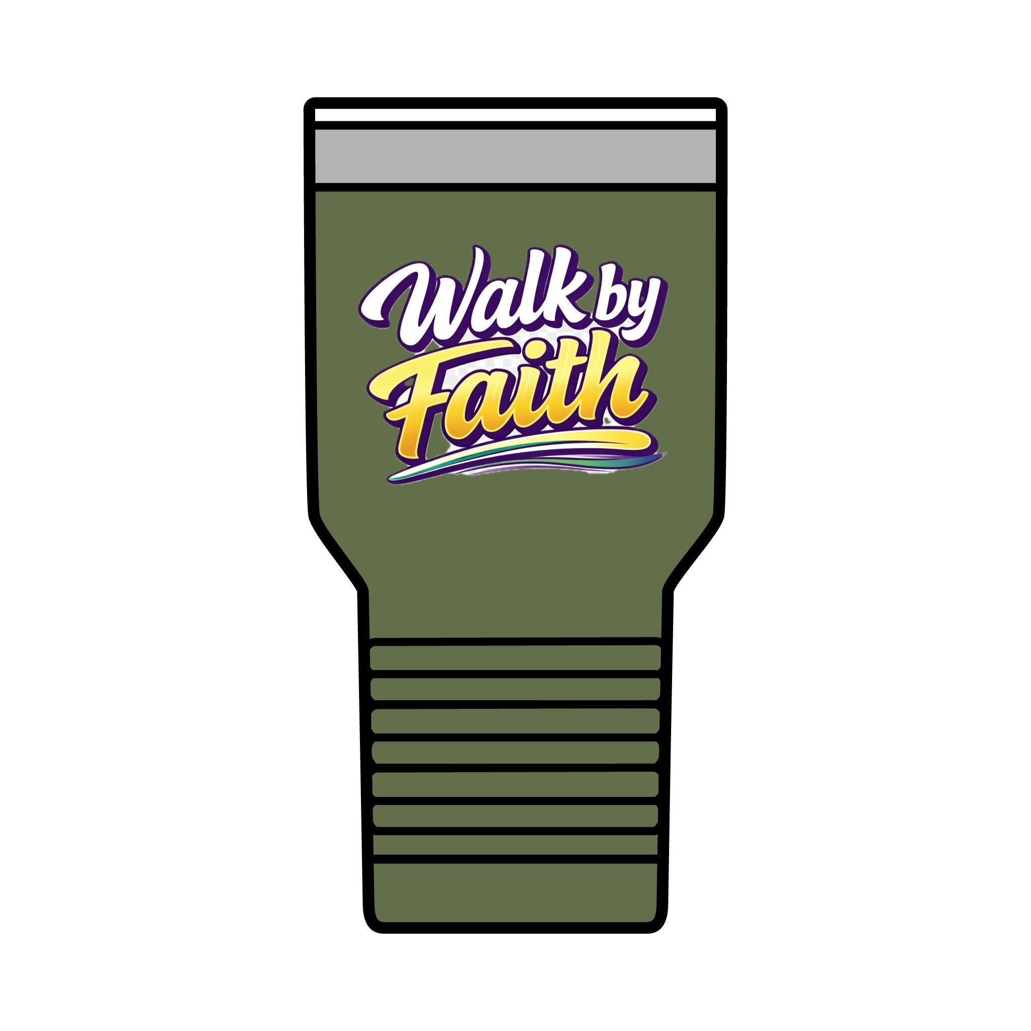 Holy Rollers Christian apparel: Holy Rollers cross logo Insulated Tumbler | Walk by Faith design Tumbler
