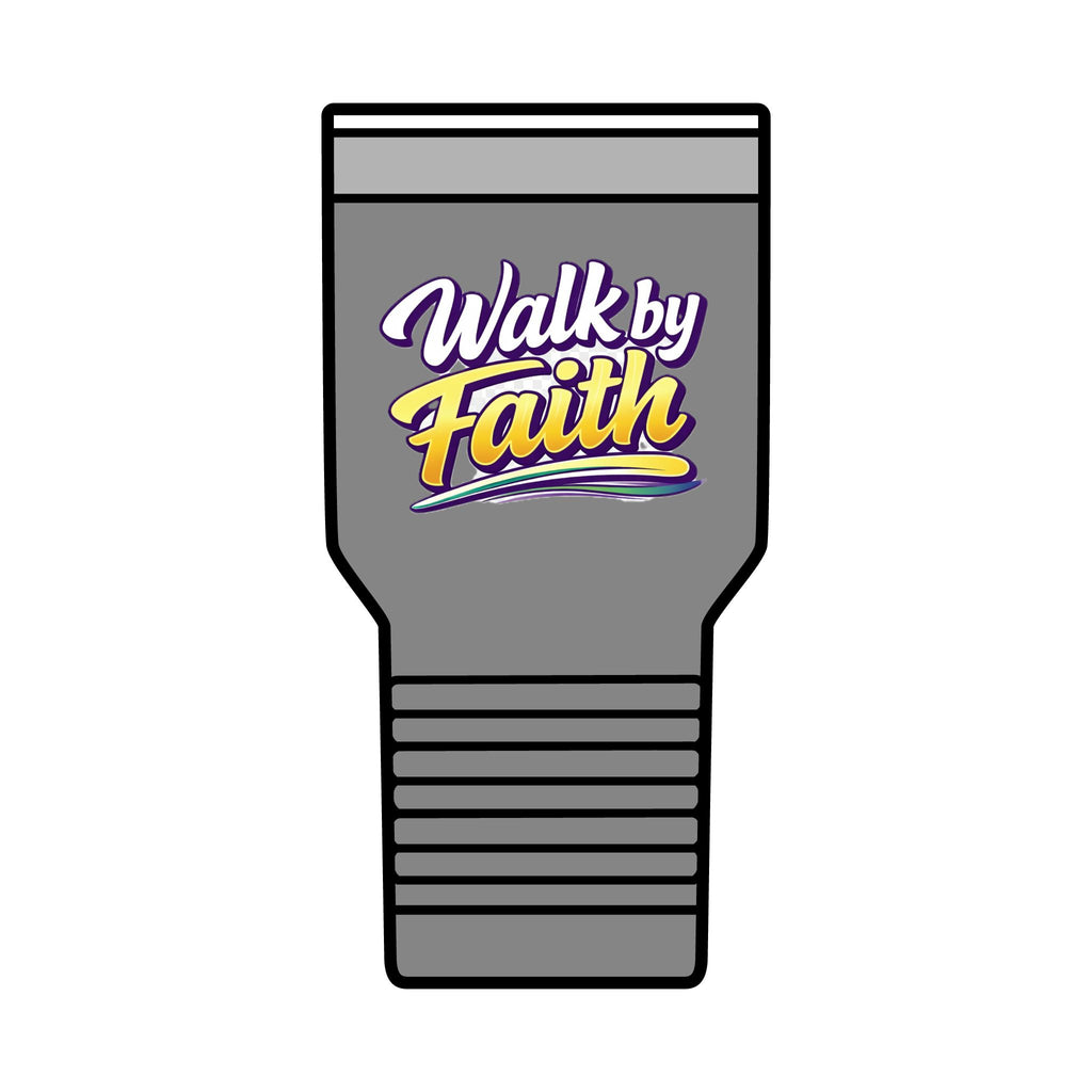 Holy Rollers Christian apparel thumbnail: Holy Rollers cross logo Insulated Tumbler | Walk by Faith design Tumbler