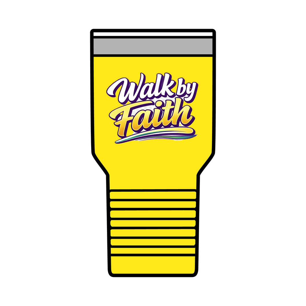 Holy Rollers Christian apparel thumbnail: Holy Rollers cross logo Insulated Tumbler | Walk by Faith design Tumbler