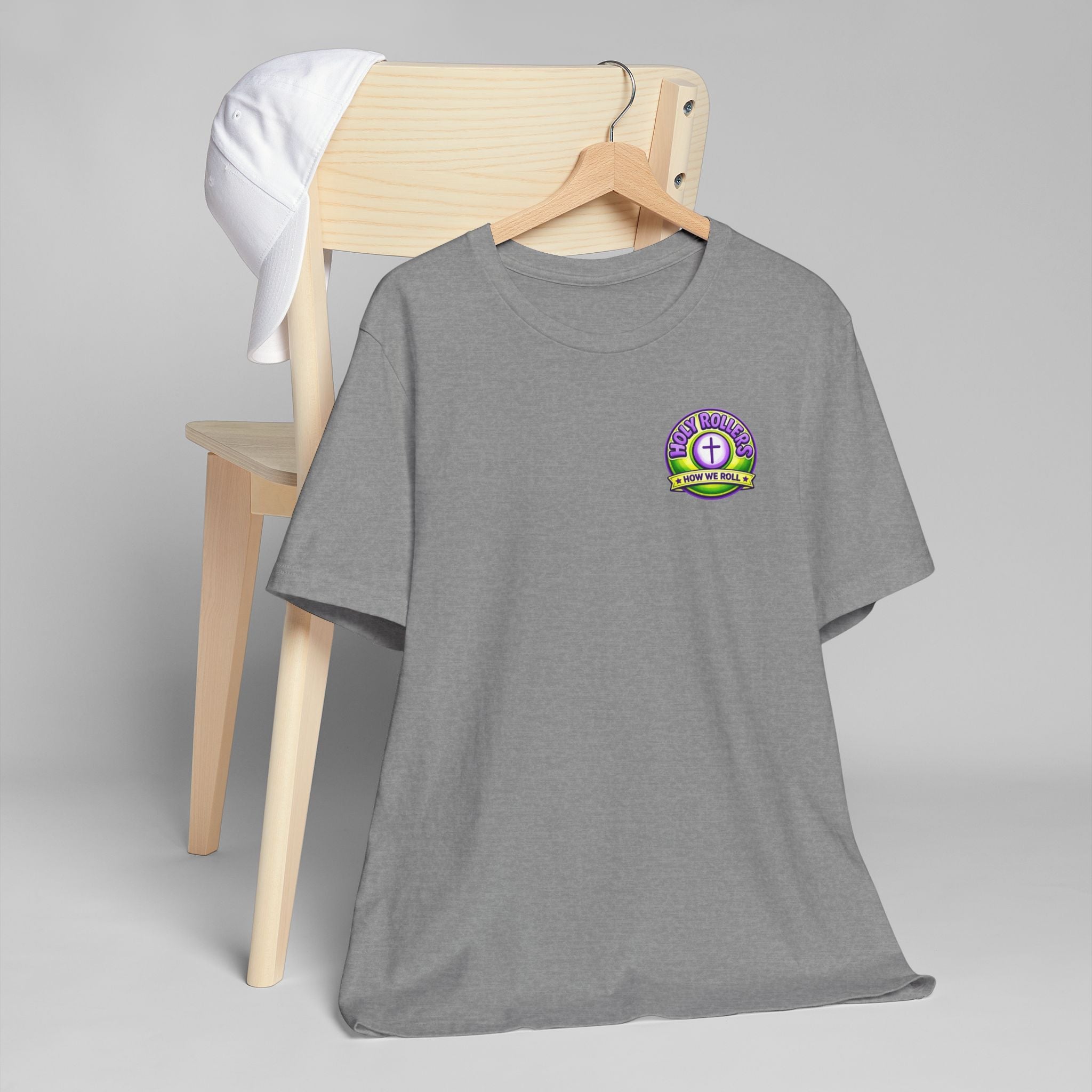 Holy Rollers Christian apparel: Walk by Faith Holy Rollers T-Shirt | Uplifted Confident Joyful Faith Tee