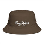 Holy Rollers Embroidered Bucket Hat — Brown Casual Faith-Inspired Sun Hat