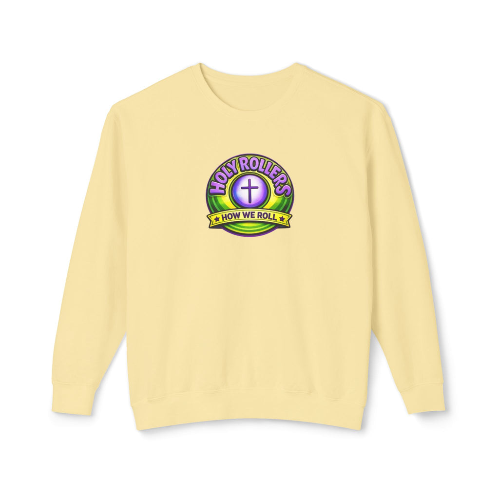 Holy Rollers Christian apparel thumbnail: Holy Rollers Cross logo sweatshirt | Faith Over Fear graphic sweatshirt
