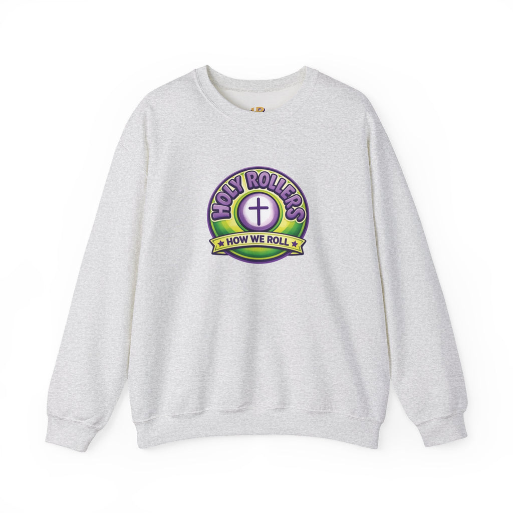 Holy Rollers Christian apparel thumbnail: Holy Rollers How We Roll sweatshirt | Christian faith crewneck
