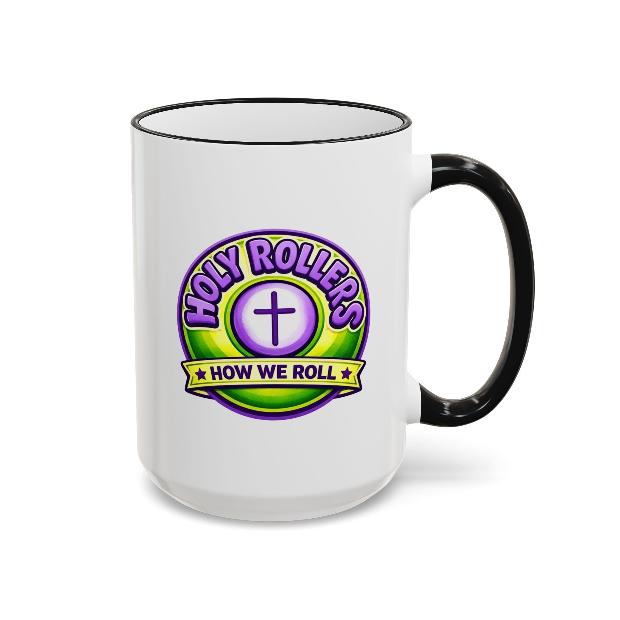 Holy Rollers Christian apparel: Holy Roller Howlbat Logo Mug | Accent Rim & Handle