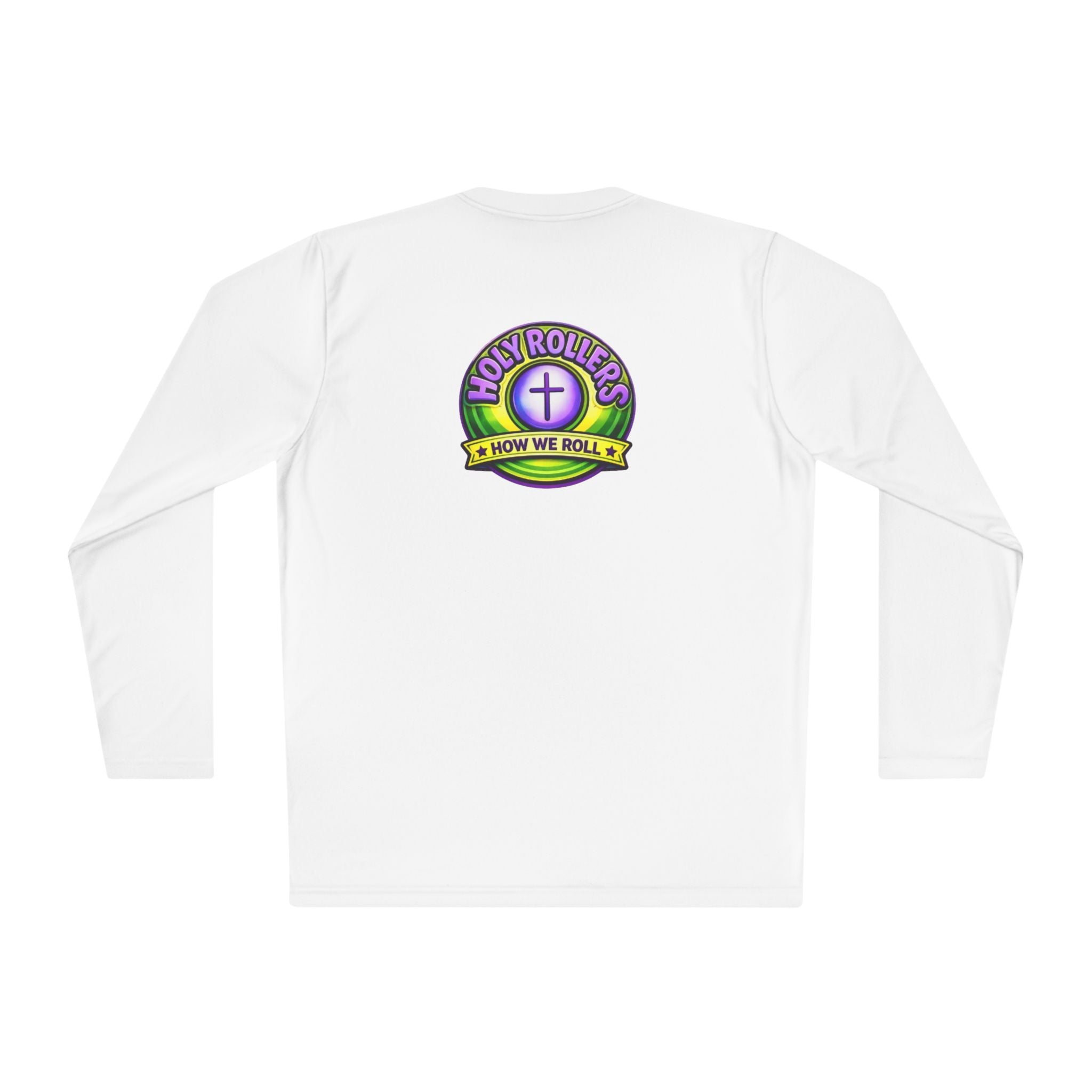 Holy Rollers Christian apparel: Holy Rollers graphic long sleeve tee | How We Roll faith design