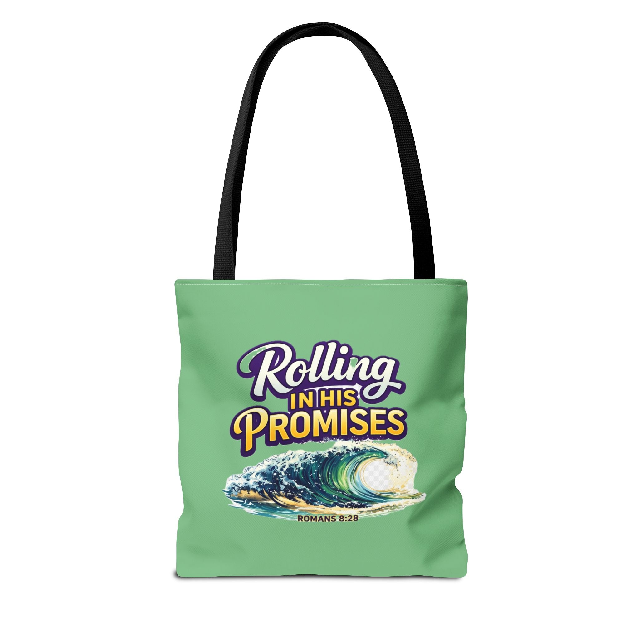 Holy Rollers Christian apparel: Christian Tote Bag — "Rolling in His Promises" / Holy Rollers Design