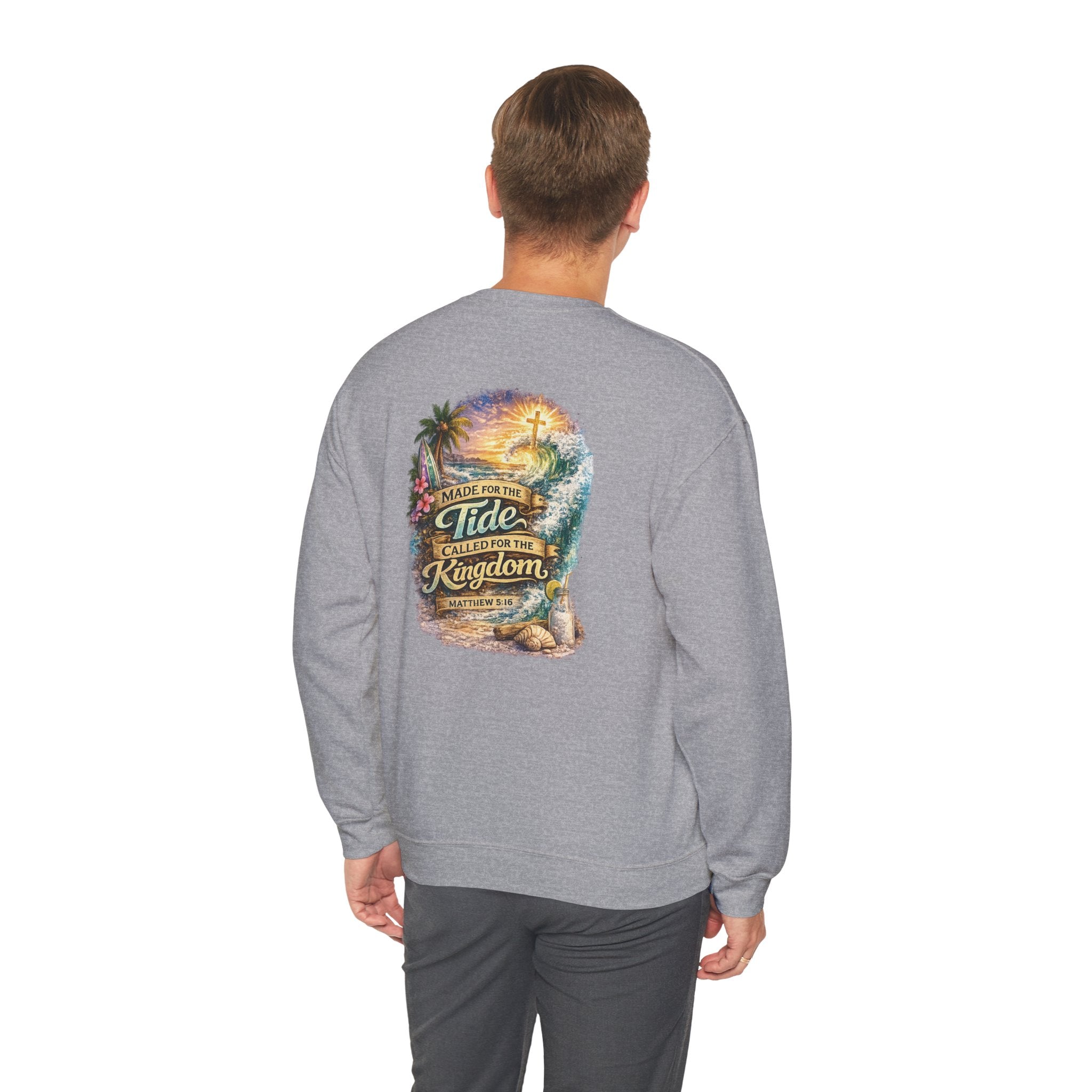 Holy Rollers Christian apparel: Holy Rollers Sweatshirt — "Made for the Tide, Called for the Kingdom" Christian Crewneck