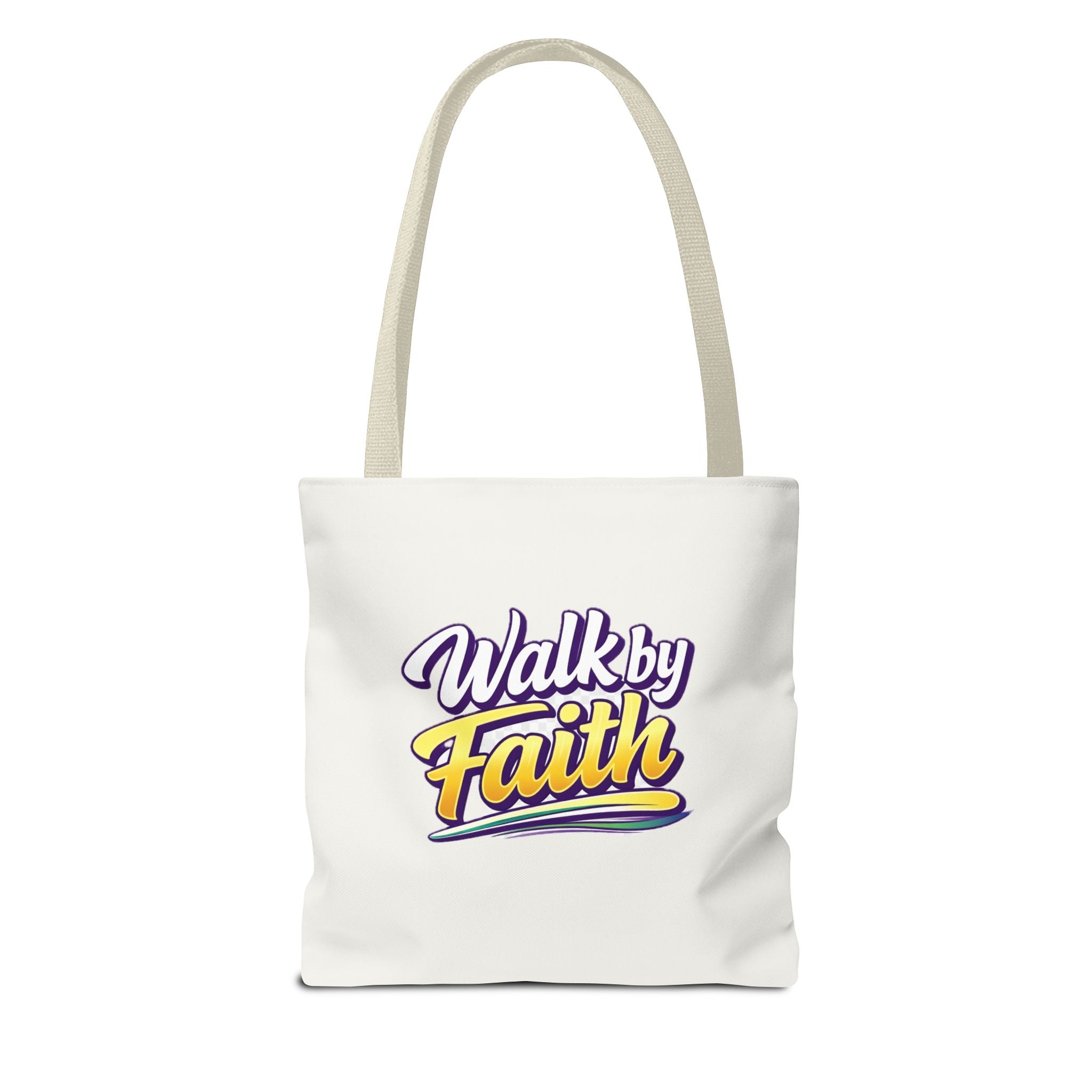Holy Rollers Christian apparel: Christian Tote Bag — "Walk by Faith" / "Holy Rollers" Inspirational Canvas Tote