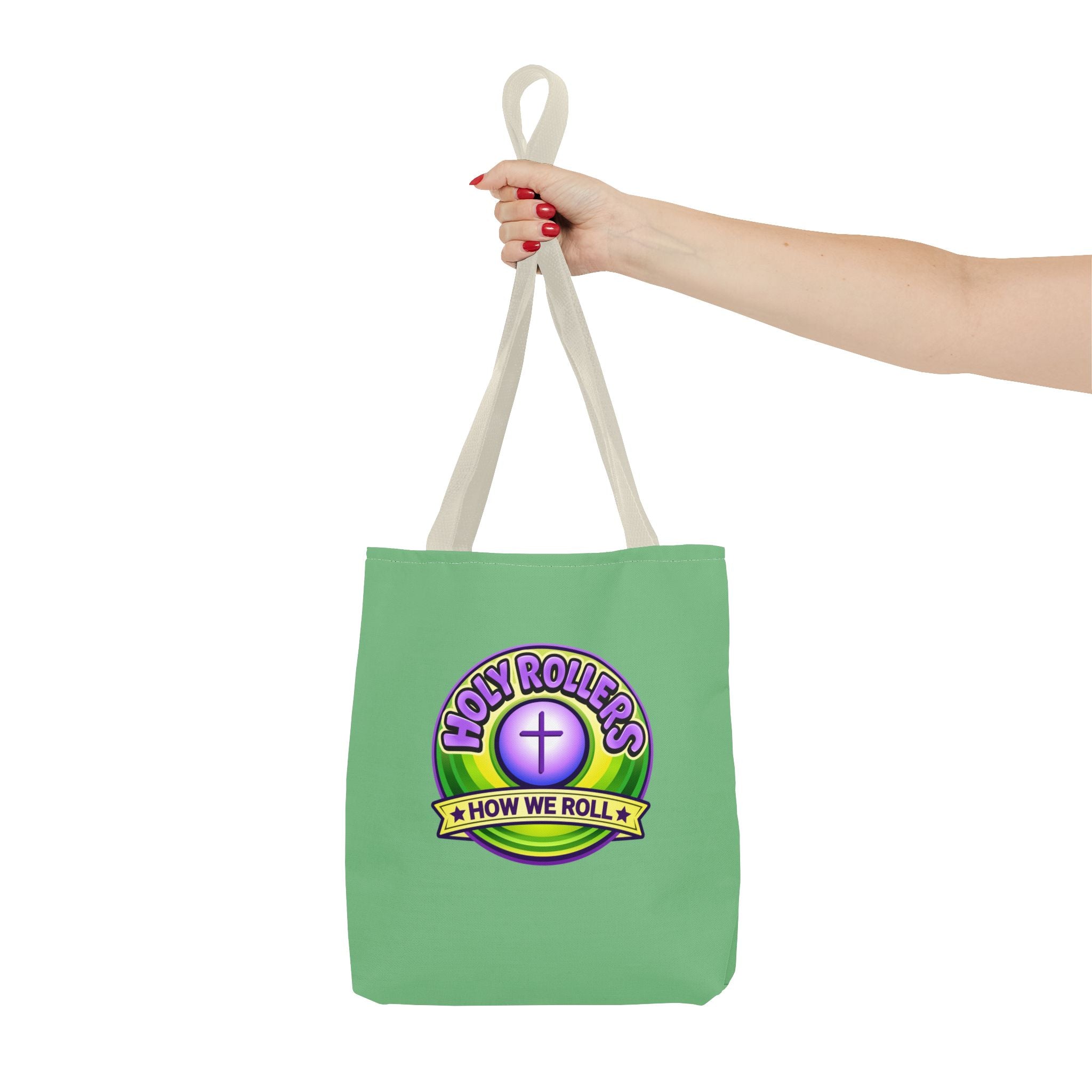 Holy Rollers Christian apparel: Christian Tote Bag — "Rolling in His Promises" / Holy Rollers Design