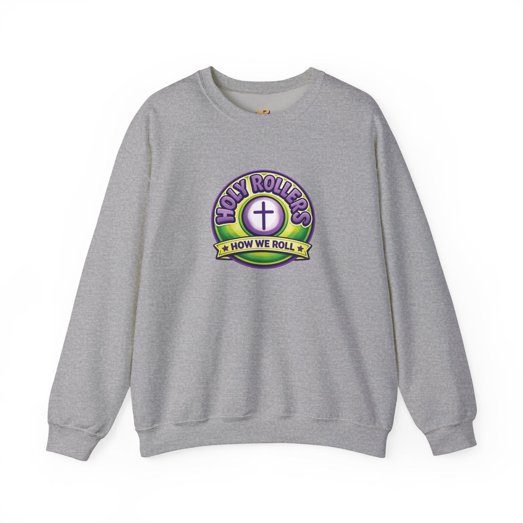 Holy Rollers Christian apparel thumbnail: Holy Rollers How We Roll sweatshirt | Christian faith crewneck