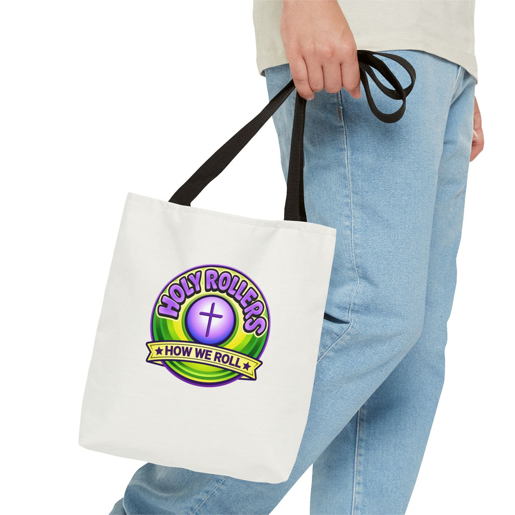 Holy Rollers Christian apparel thumbnail: Christian Tote Bag — "Walk by Faith" / "Holy Rollers" Inspirational Canvas Tote