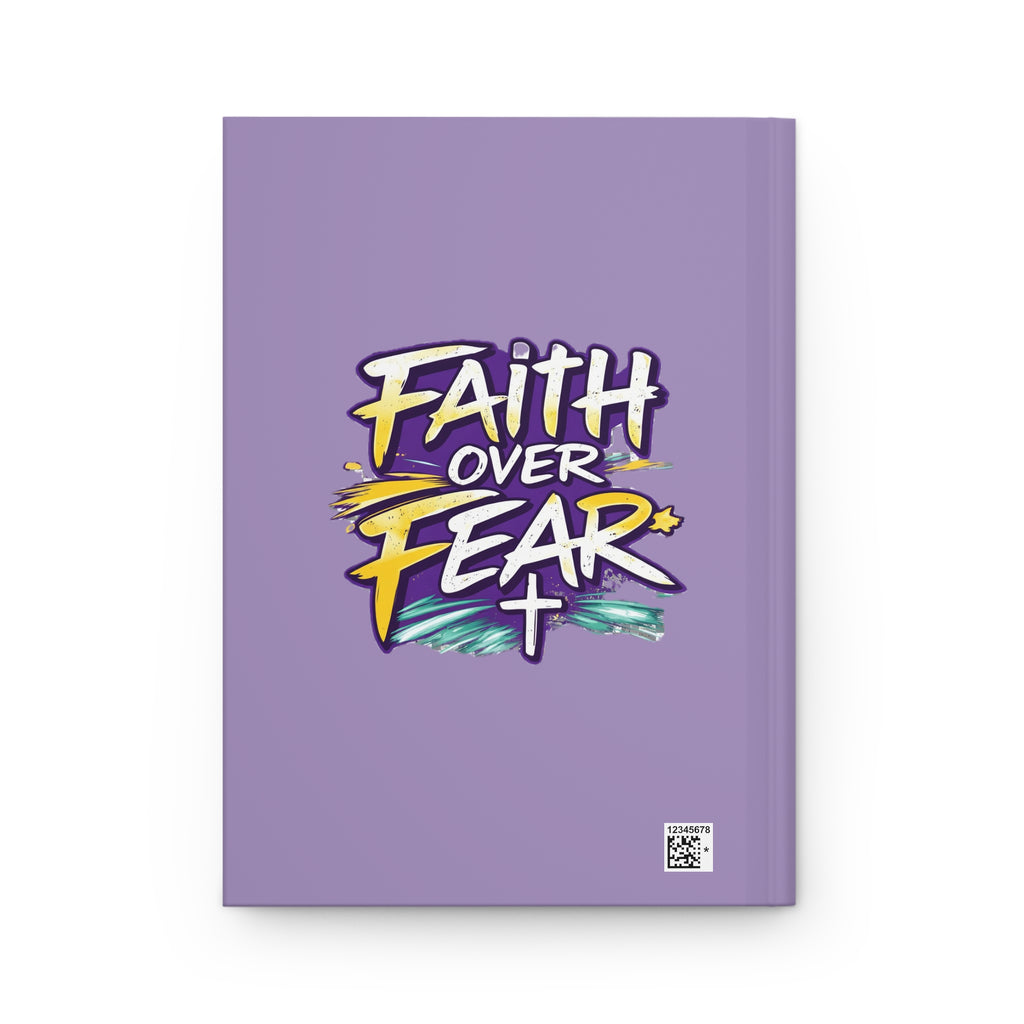 Holy Rollers Christian apparel thumbnail: Christian Journal — "Faith Over Fear" Hardcover Notebook (Holy Rollers Design)