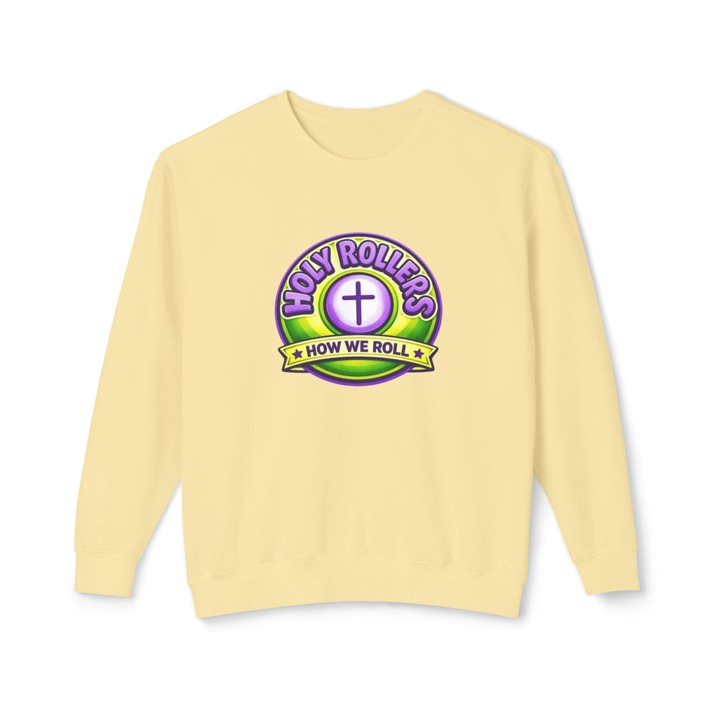 Holy Rollers Christian apparel thumbnail: Holy Rollers Cross logo sweatshirt | Faith Over Fear graphic sweatshirt