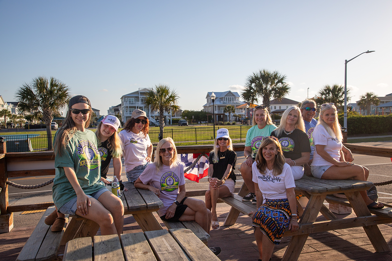 Friends smiling outdoors
