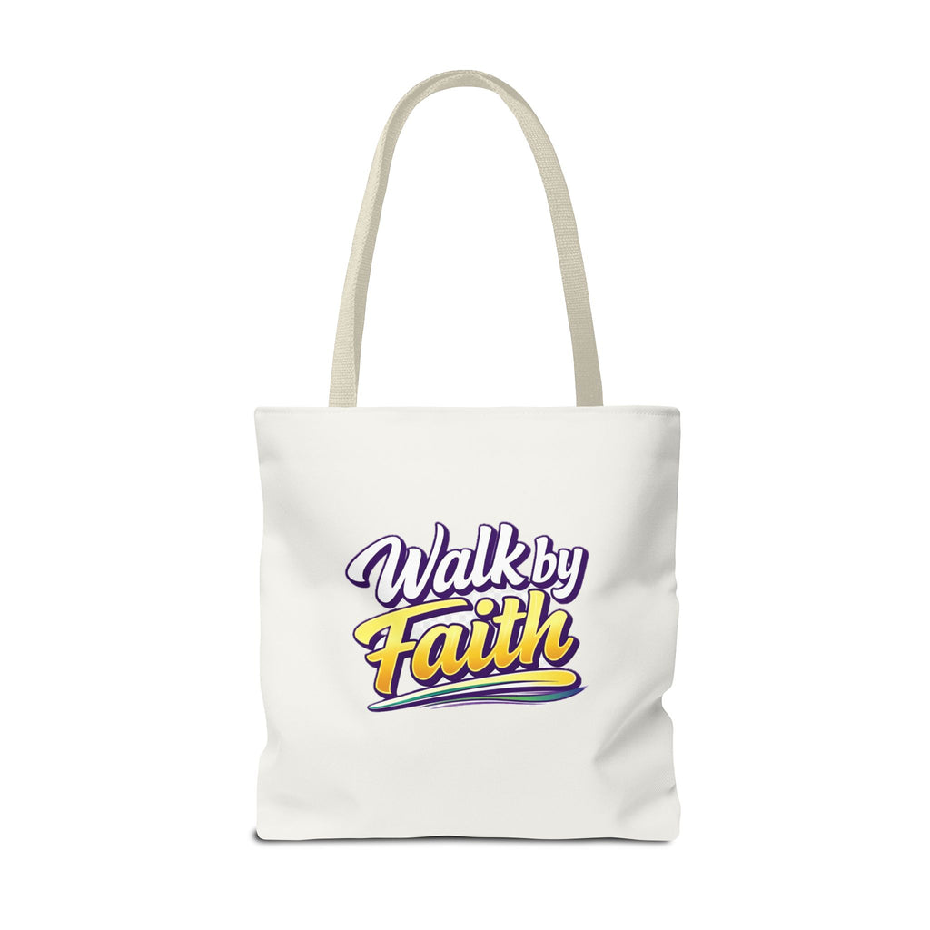 Holy Rollers Christian apparel thumbnail: Christian Tote Bag — "Walk by Faith" / "Holy Rollers" Inspirational Canvas Tote