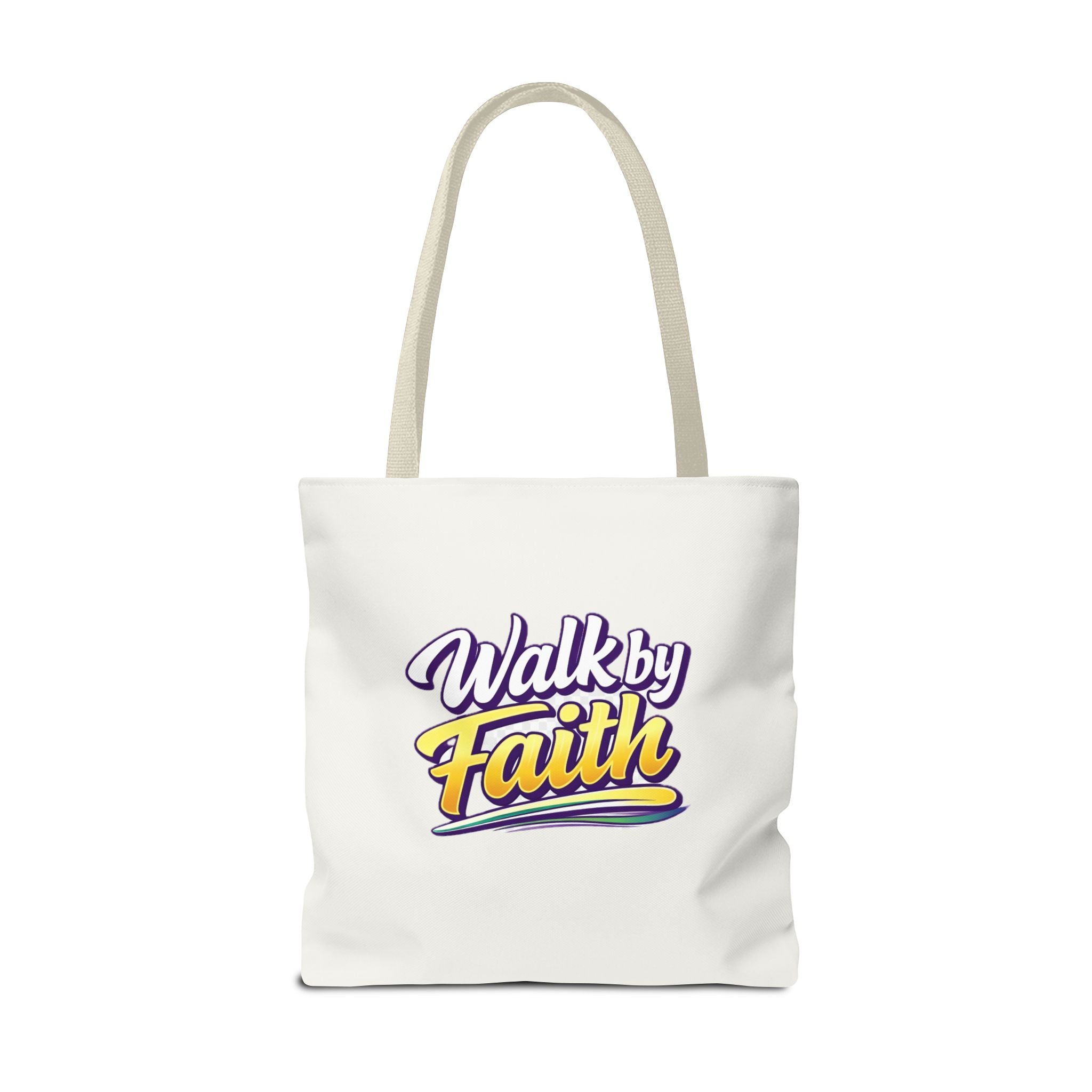 Holy Rollers Christian apparel: Christian Tote Bag — "Walk by Faith" / "Holy Rollers" Inspirational Canvas Tote