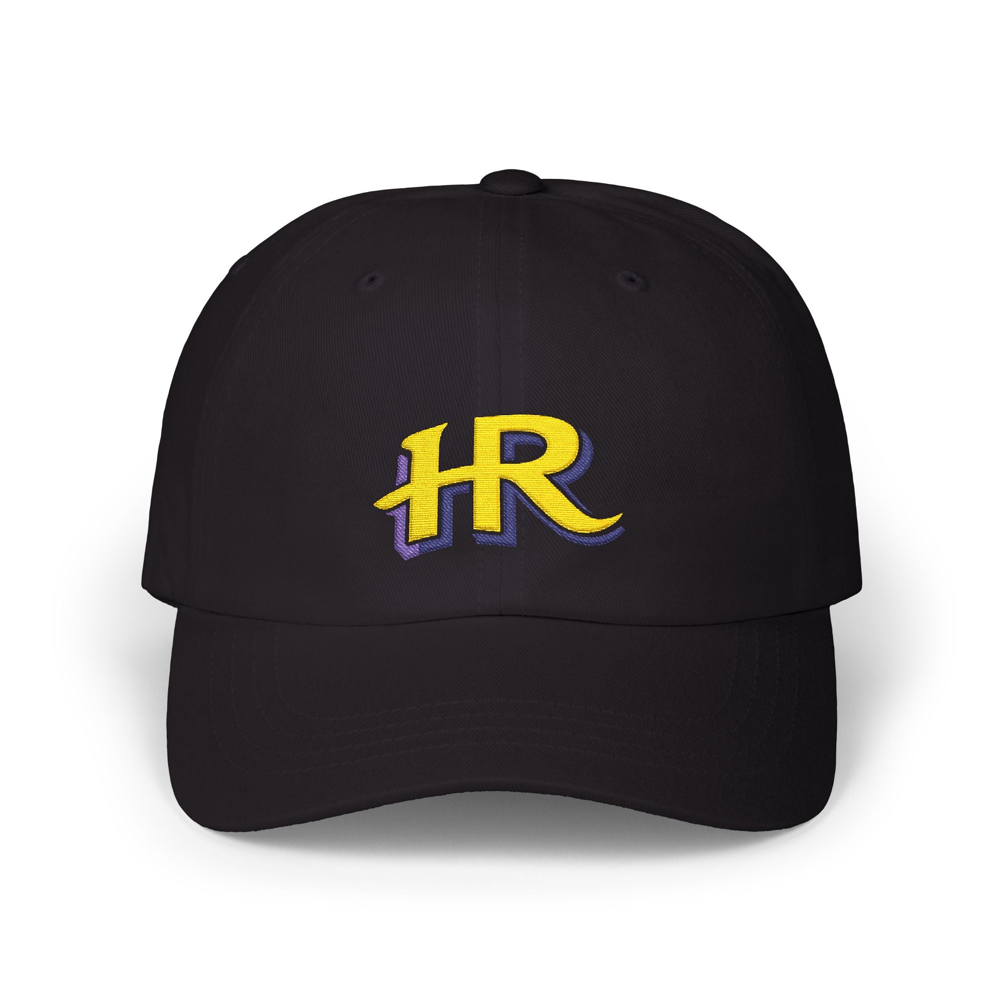 Holy Rollers Christian apparel: HR Script Logo Dad Cap | Embroidered Baseball Hat, White Adjustable