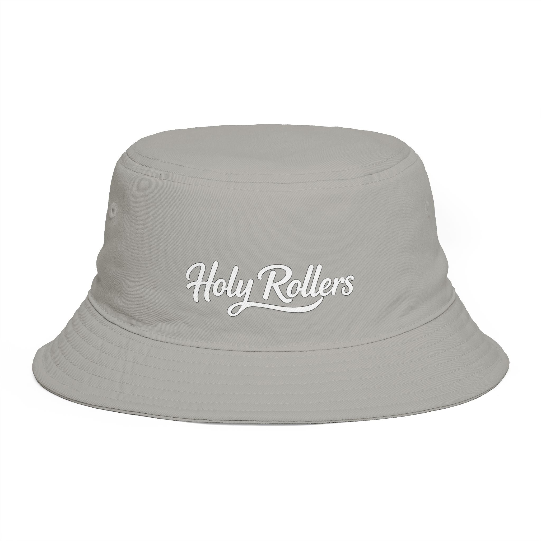 Holy Rollers Christian apparel: Holy Rollers Embroidered Bucket Hat — Brown Casual Faith-Inspired Sun Hat